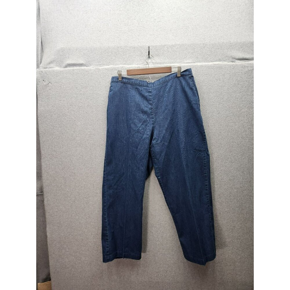 Alfred Dunner Womens Denim Beaded Collar Jacket & Pull-On Pants Set Size 14 Cott - Picture 6 of 8